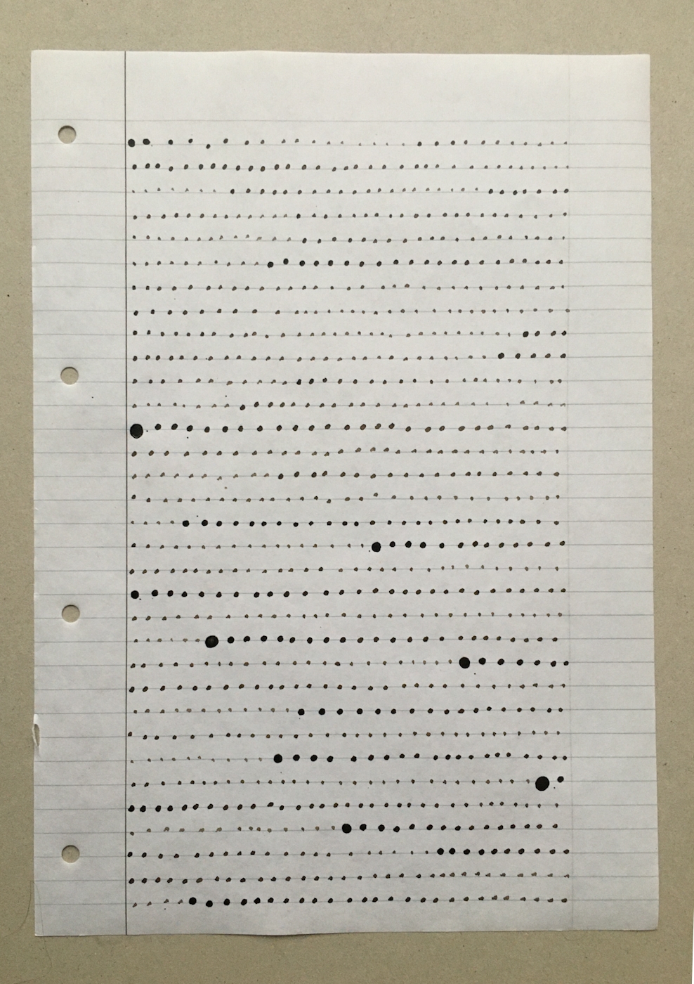 Following the lines on the page